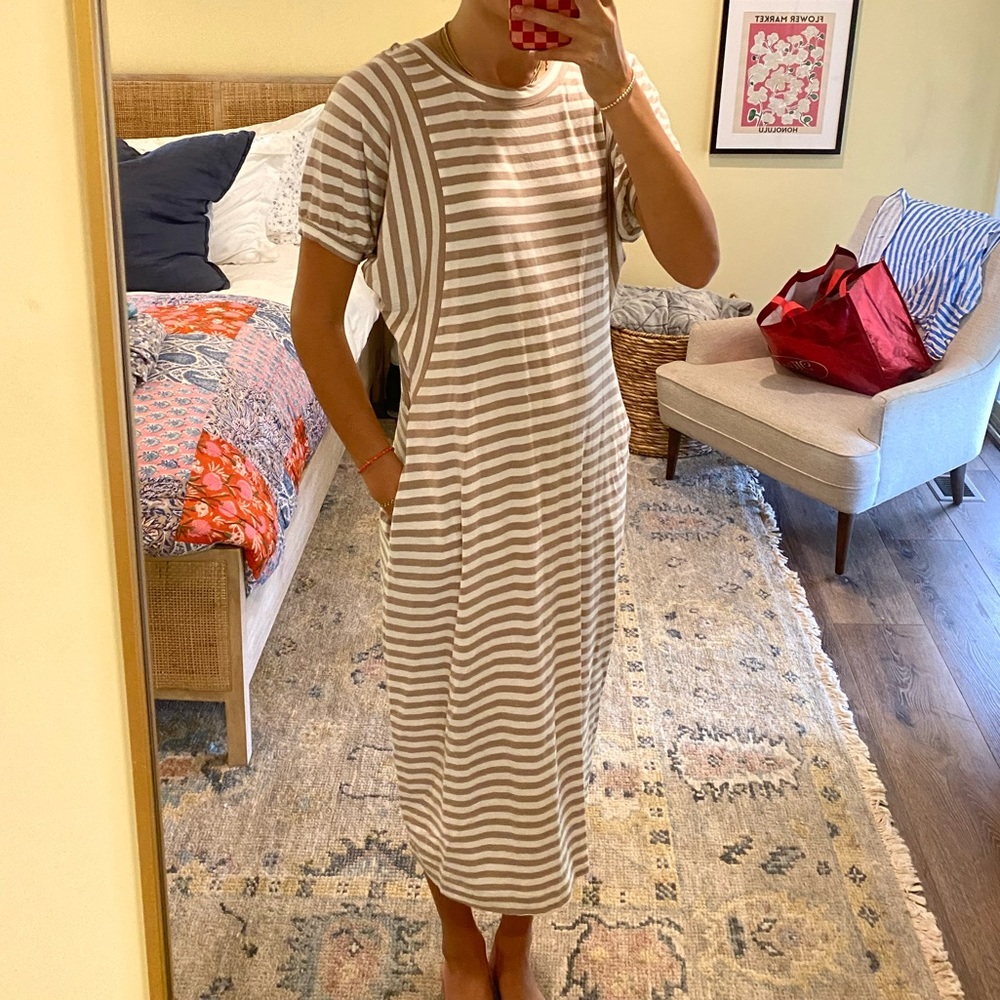 Nordstrom Steioed Midi T-Shirt Dress